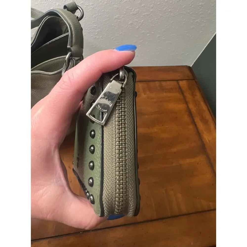 Coach Pebbled Leather Accordion Zip Wallet
